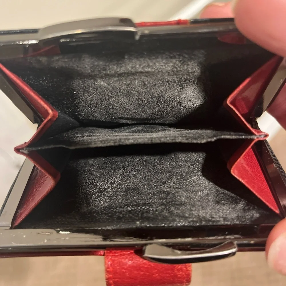 Dior Black and Red Leather Bifold Wallet